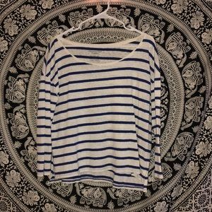 Blue and white striped long sleeve